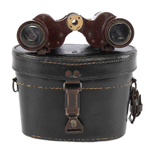 WW2 German RARE Wehrmacht Dienstglas 6x30 Bakelite Binoculars with Rigid Leather Carrying Case (Original)