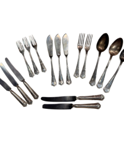 German Third Reich Luftwaffe Sterling Silver plated 16 Piece Silverware Set Marked 1938 Rostfrei Solingen by Giessen (Original)